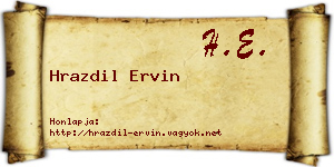 Hrazdil Ervin névjegykártya